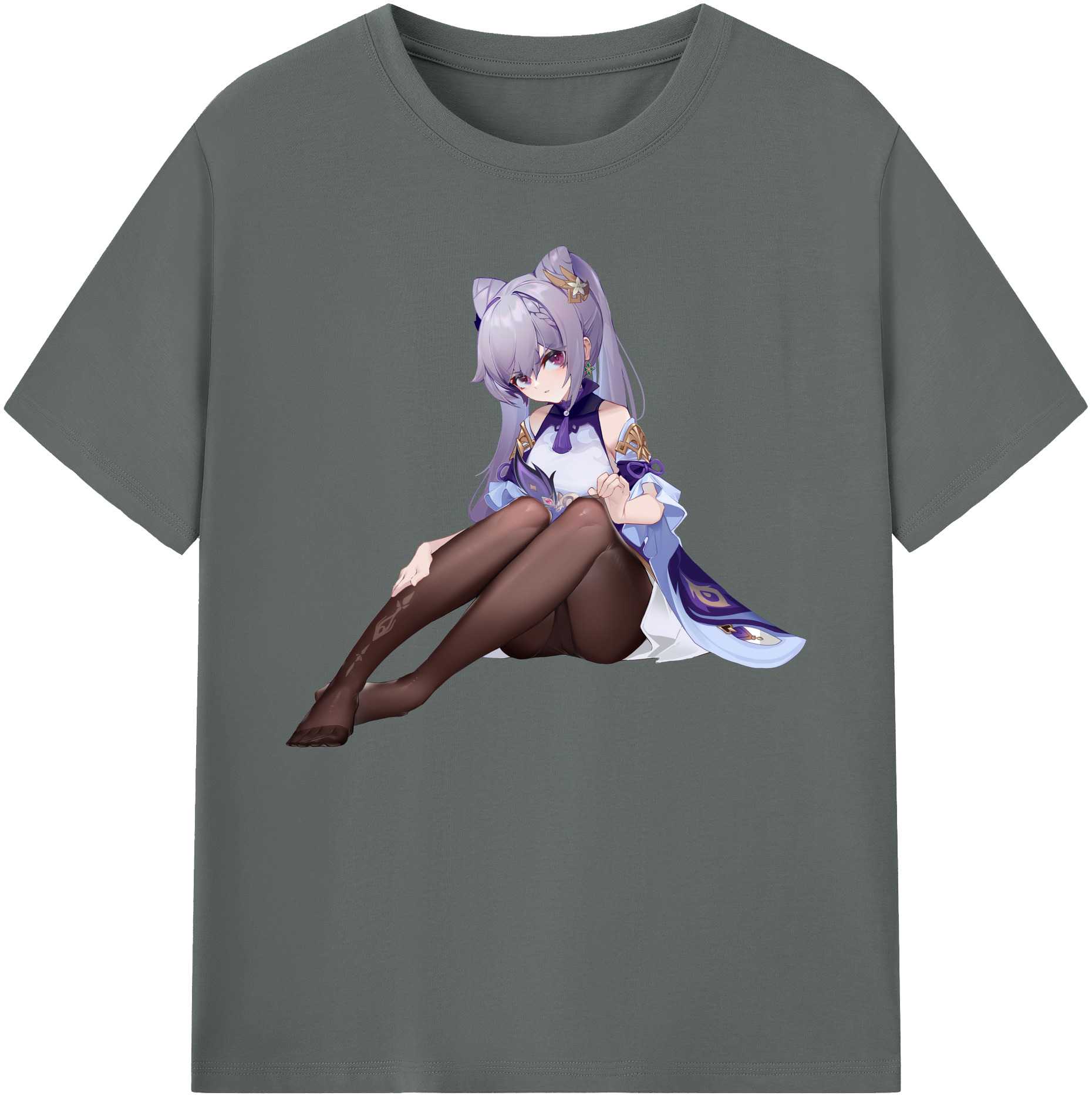 げんし神 刻晴 こくせい genshin Kokusei 綿100％ メンズ半袖Tシャツ｜肌触りやわらか＆通気性